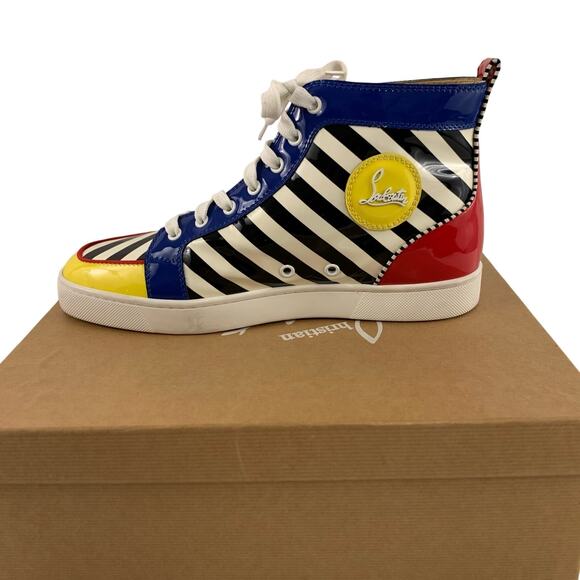 CHRISTIAN LOUBOUTIN Men’s Patent Leather Fashion Sneakers Size 42 (8.5-9)